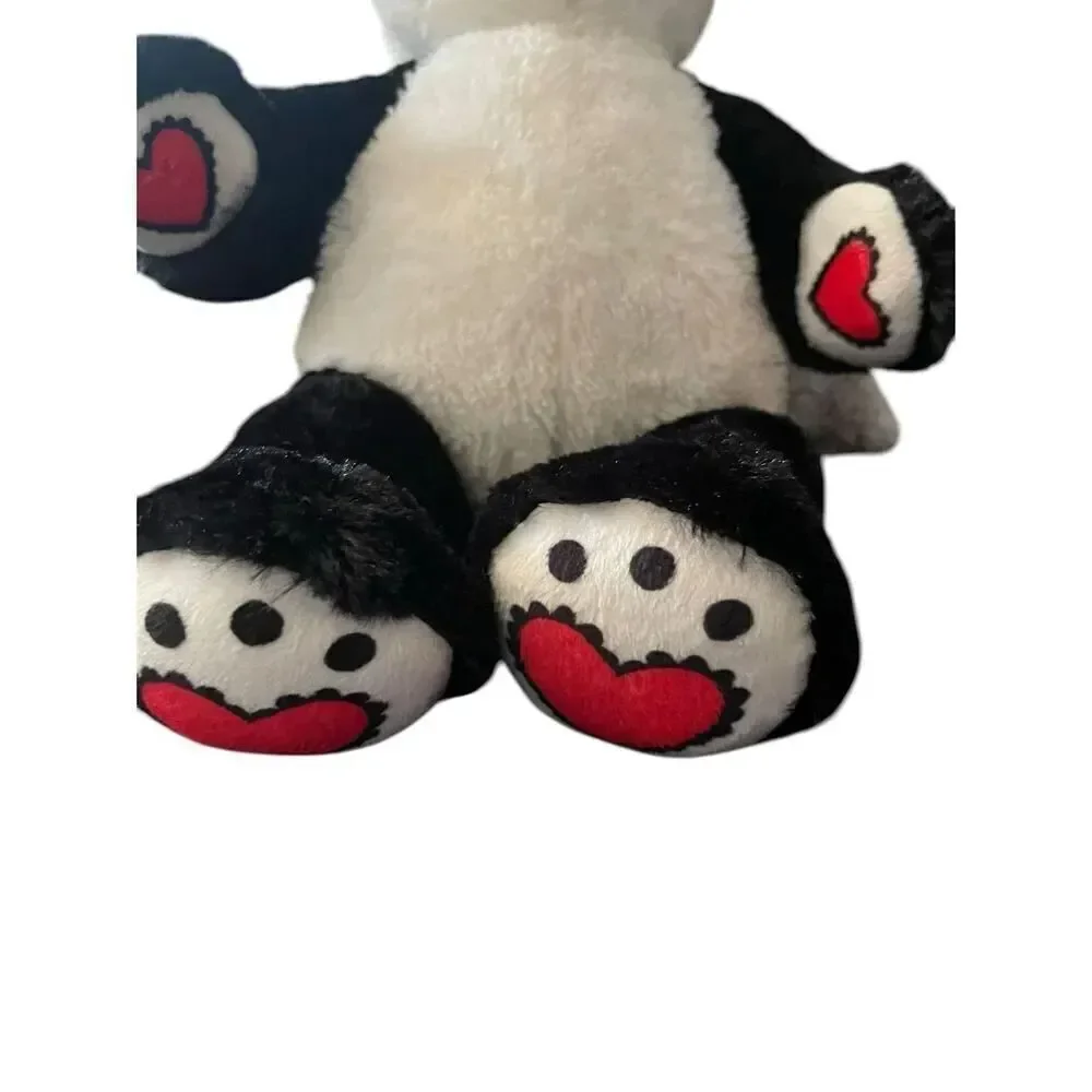 Build-A-Bear White Black Red Heart Kisses Puppy Dog Plush Stuffed Animal 18